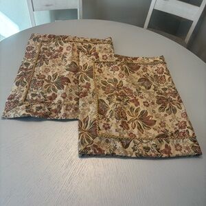 Vintage Waterford Meadow Flower King Pillow Shams Set of 2 Floral